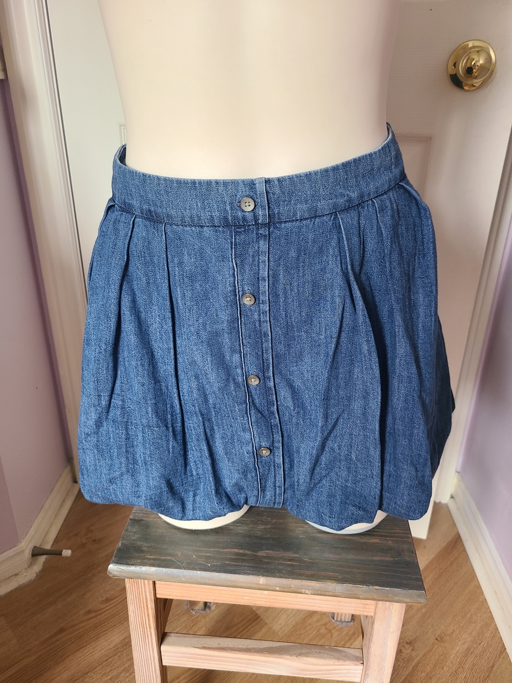 GAP Light Blue Denim Bubble Skirt